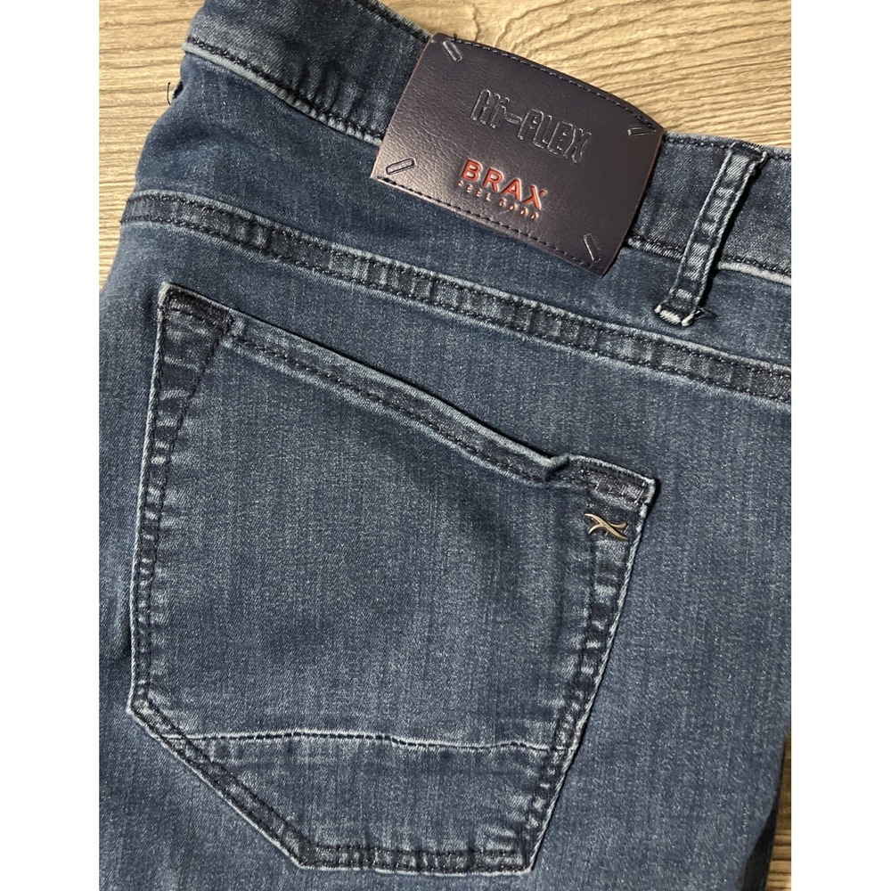 Brax Hi Flex Light Chuck Dark Wash Slim Fit Stretch Blue Jeans Men's Size 38x34